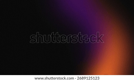 Orange and purple gradient background on black background with rough noise grains, for poster design, digital banners etc.