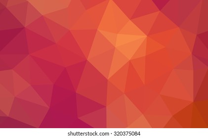 Orange red abstract geometric rumpled triangular low poly style illustration graphic background. Raster polygonal design for your business.