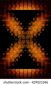 Orange Red Black Cris Crossing Sign Flames Design Background Backdrop Unique Intricate Detailed Pattern Intricate Bright Vibrant Energy  Letter X 