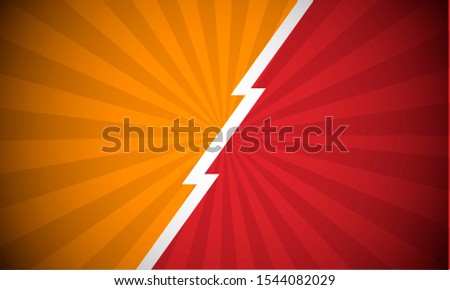 orange and red, Versus superhero, comic pop art retro, fight background.