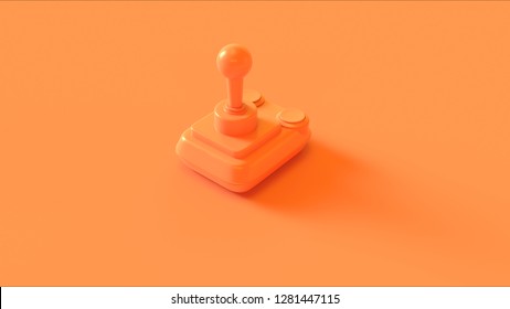 Orange Retro Wireless Joystick 3d Illustration 3d Render