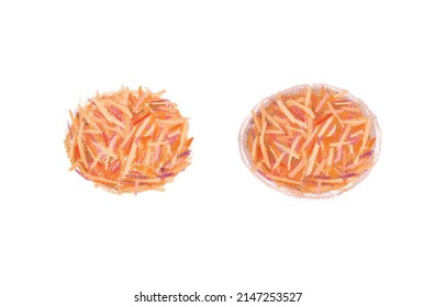 Orange Shredded Carrot Salad In Digital Illustration Art Design 