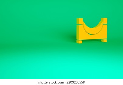 Orange Skate Park Icon Isolated On Green Background. Set Of Ramp, Roller, Stairs For A Skatepark. Extreme Sport. Minimalism Concept. 3d Illustration 3D Render.