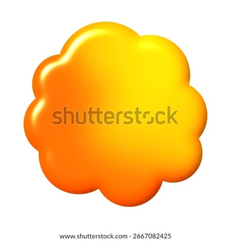 Orange speech bubble isolated on white background