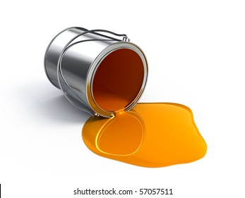 Orange Spilled Paint