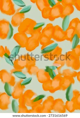 Orange Summer Fruit Pattern Tropical Elegance Print