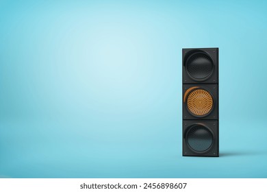 Orange traffic light on a modern signal post. 3D Illustration - Powered by Shutterstock