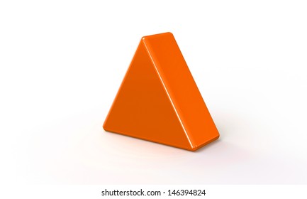 Orange Triangle 3d Model Isolated On White