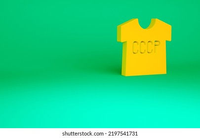 Orange USSR T-shirt Icon Isolated On Green Background. Minimalism Concept. 3d Illustration 3D Render.