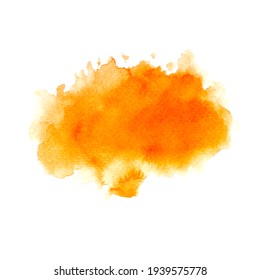 Orange Watercolor Background Brush Paint