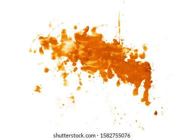 Orange watercolor scanned background. Colorful template for your design. Painting on paper from my originals. Watercolor canvas for card, poster, banner design. - Shutterstock ID 1582755076