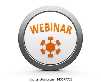 Orange Webinar Emblem Online Seminar Threedimensional Stock ...