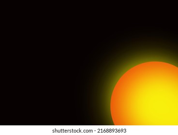 Orange yellow circle gradient. Abstract sun illustration on black background