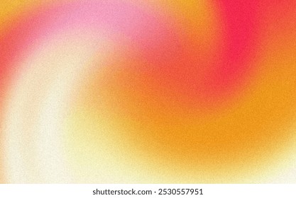 Orange Yellow Gradient Abstract Background. Colorful Red Radiant Blurred Gradient with Grain Texture Effect Good For Wallpaper, Poster, copy space
