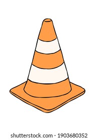 Orange-white Cone Traffic Safety Icon