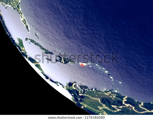 Orbit View Puerto Rico Night Bright Stock Illustration Shutterstock