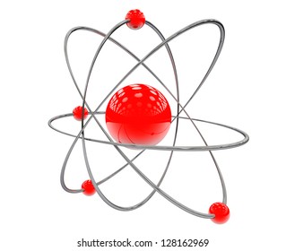 Orbital Model Atom On White Background Stock Illustration 128162969 ...