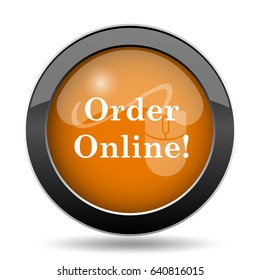 Order Online Icon. Order Online Website Button On White Background.
