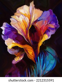 Organic Color series  Composition offlower forms  strokes   dubs color paint the subject art  life   design 