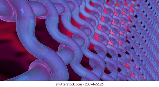 Organic fibers from human organs 3D illustration