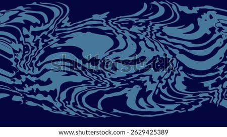 Organic fluid seamless pattern with wavy shapes and camouflage style. Abstract topographic texture in blue color scheme, ideal for background, textile, wallpaper, and packaging.