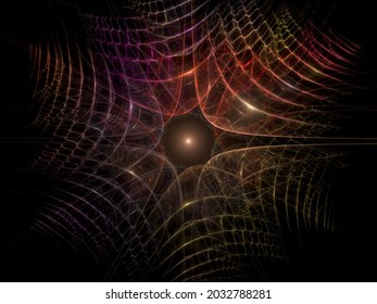 Organic Growth Series. Abstract Fractal Structure Of Natural Self-similarity And Central Symmetry. For Use In Design Projects On Nature, Math, Science And Art.