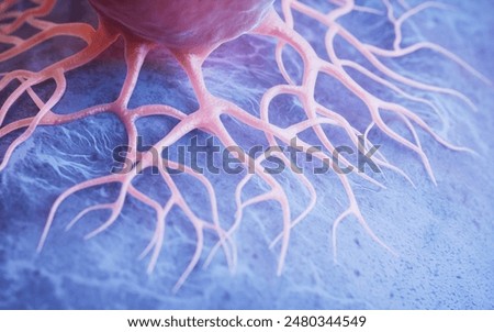 Organic microbial tentacle background, 3d rendering. 3D illustration.