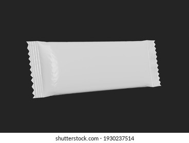 Organic Protein Bar On A Black Background. Mockup Isolated. 3D Illustration.