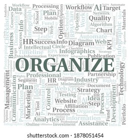 Organize typography word cloud create with the text only.