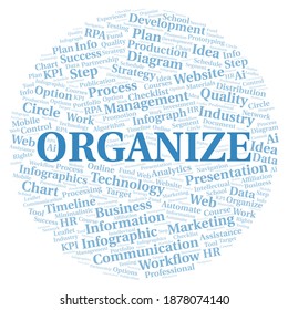 Organize typography word cloud create with the text only.