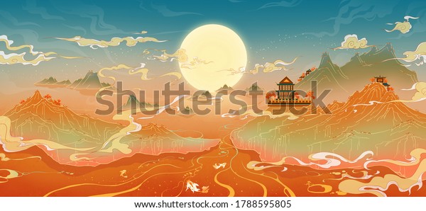 Oriental
ancient landscape painting, classical
painting