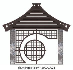 Oriental gazebo design  3d render