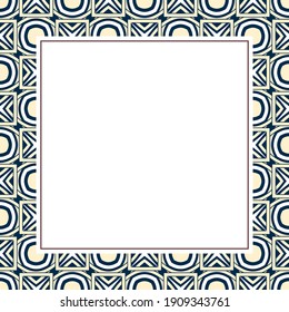 Oriental Ornamental Mosaic. Arabic Design For Page Decoration. Frame Of Asian Mosaic Border