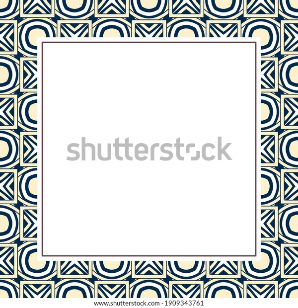 Oriental ornamental mosaic. Arabic\
design for page decoration. Frame of asian mosaic\
border