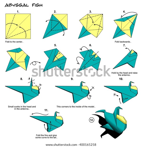 Origami Fish Instructions Steps Stock Image Download Now
