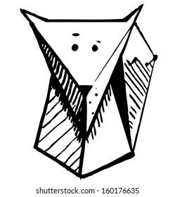 Origami sketch fox
