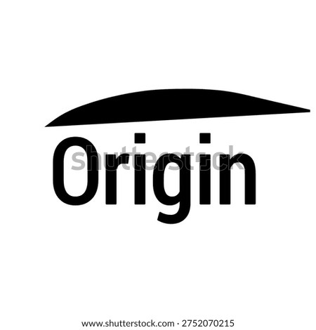 Origin text on white background
