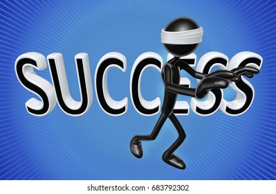 Original 3d Character Illustration Blind Success Stock Illustration ...