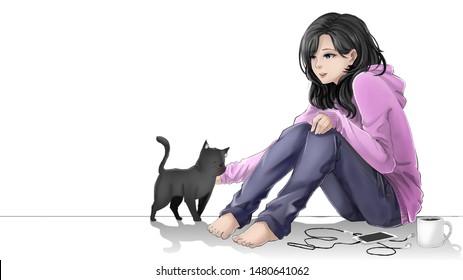 Anime Girl With Cat Deals - Benim.K12.Tr 1693679589