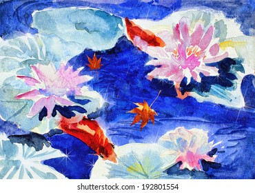 407 Watercolor lily pad Images, Stock Photos & Vectors | Shutterstock