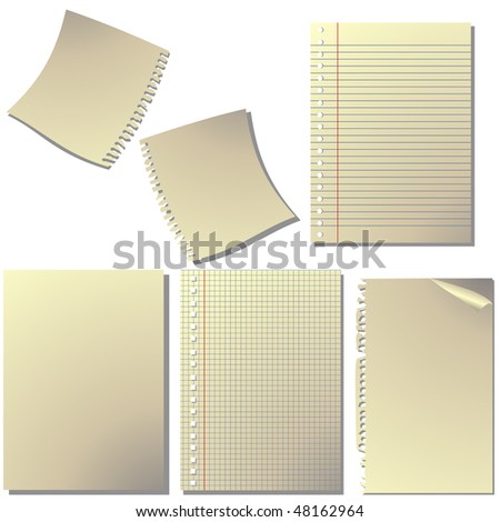 original blank notebook paper isolated on stock illustration