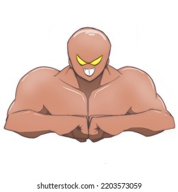 An Original Character Anime Illustration Muscular Guy