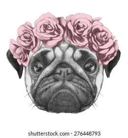 Dibujo original Pug Dog