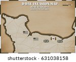 Original hand drawn map. Extent of allied control after one week, on June 12th. D-Day Invasion of Normandy, France. Allies invaded German occupied Europe.