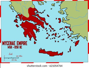 Mycenae On A Map Original Hand Drawn Map Mycenae Empire Stock Illustration 621054764 |  Shutterstock