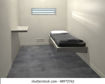 Original illustration of a modern prison cell