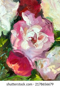 Original Oil Painting. Abstract Flowers. Blooming Peonies. Convex Strokes. Textured Painting. Interior Painting. Wall Art.