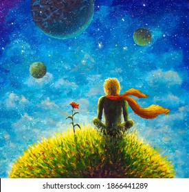 Original Oil Painting. The Little Prince. Background.