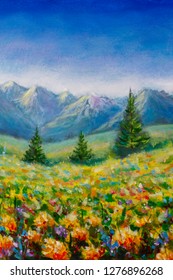 Original Oil Painting On Canvas Flower Stock Illustration 1276896268 ...