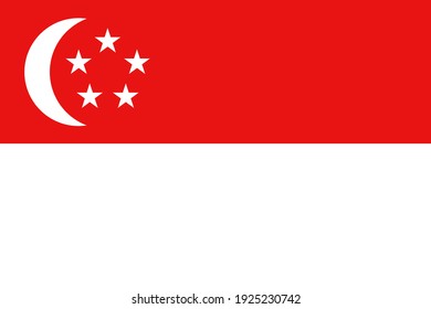 original and simple Republic of Singapore flag isolated